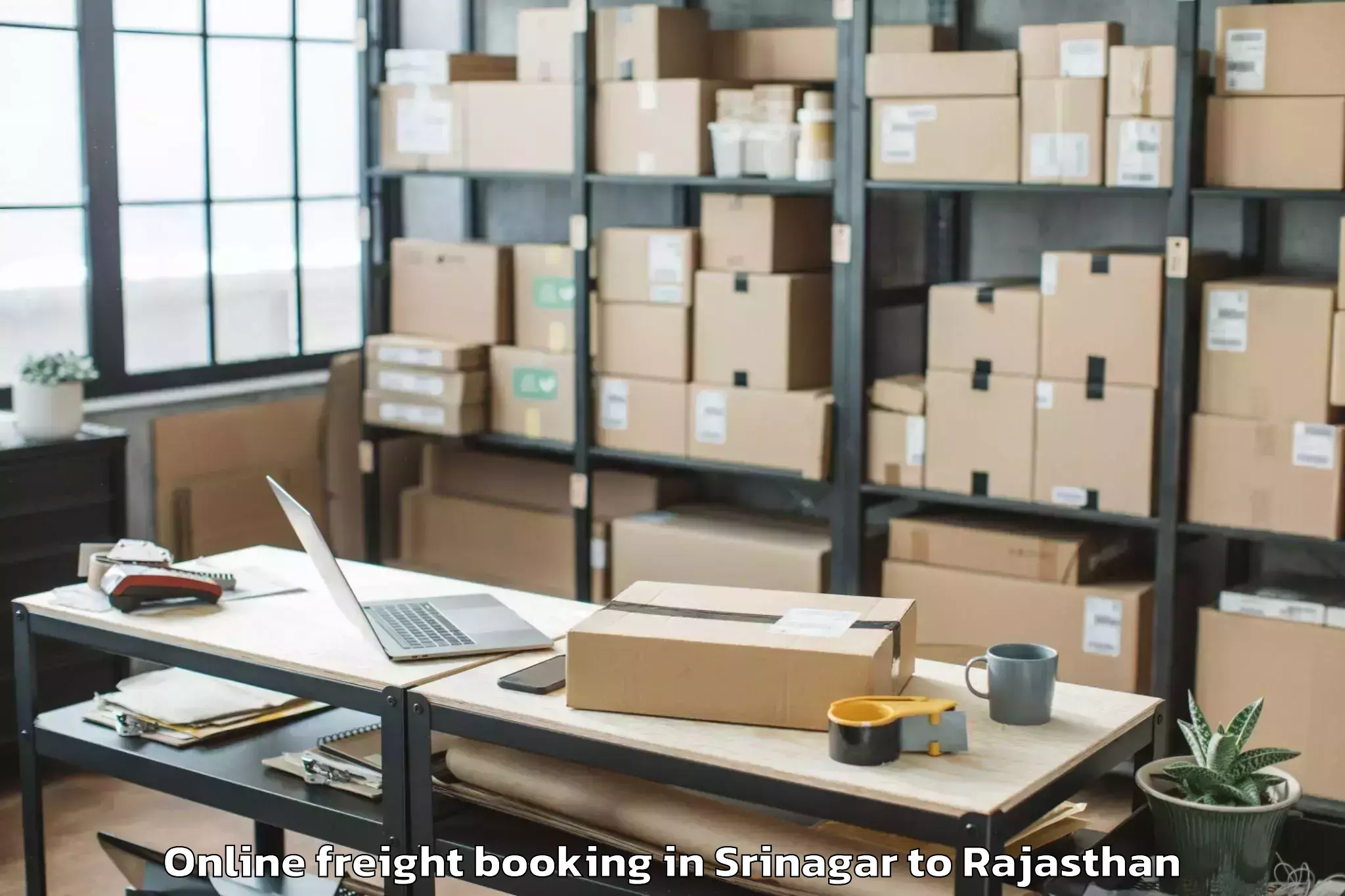 Professional Srinagar to Madanganj Kishangarh Online Freight Booking